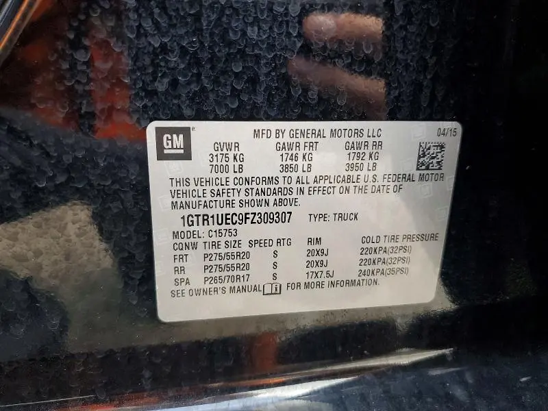 2015 GMC SIERRA C1500 SLE  