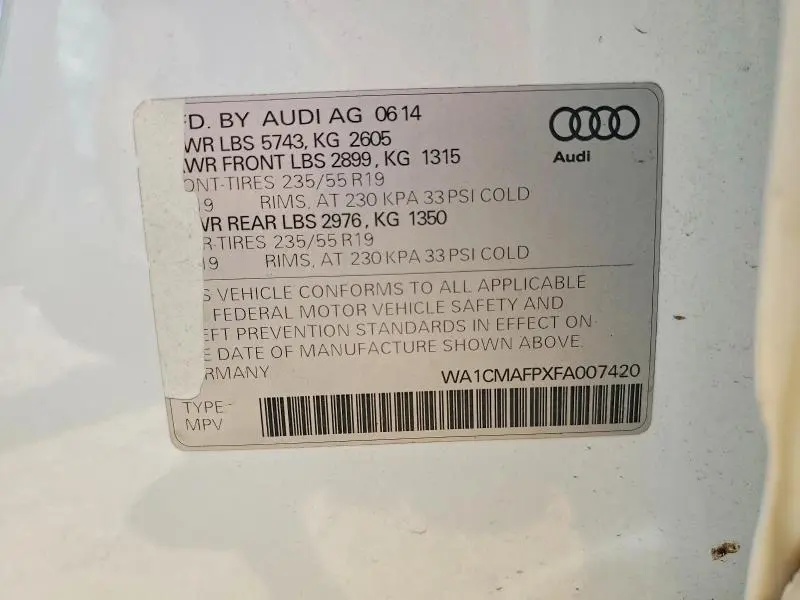 2015 AUDI Q5 TDI PREMIUM PLUS  