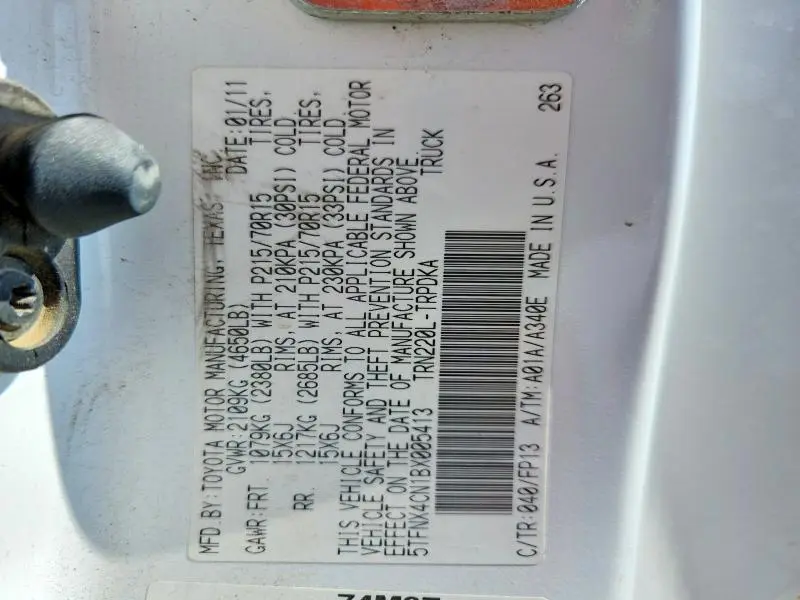 2011 TOYOTA TACOMA BASE  