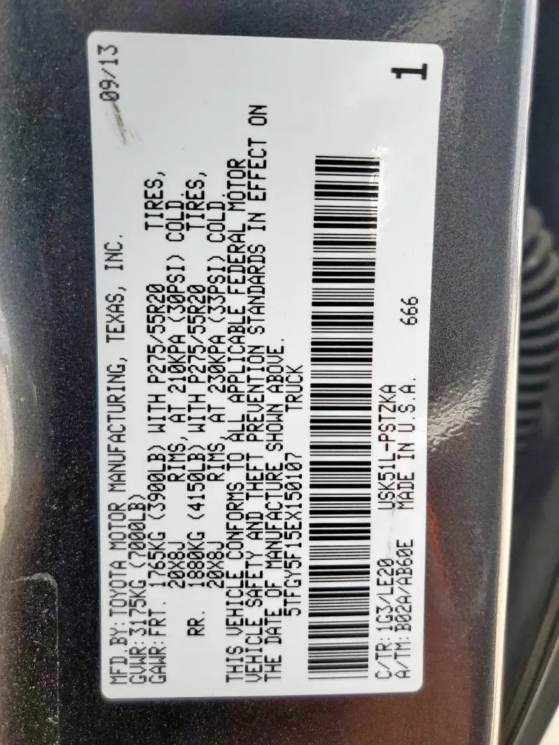 2014 TOYOTA TUNDRA CREWMAX PLATINUM  