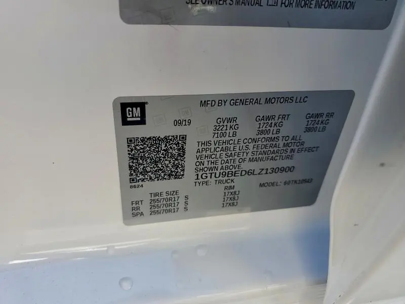 2020 GMC SIERRA K1500 SLE  