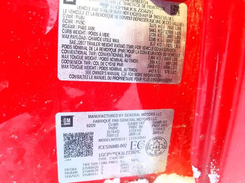 2020 CHEVROLET SILVERADO K1500 CUSTOM  