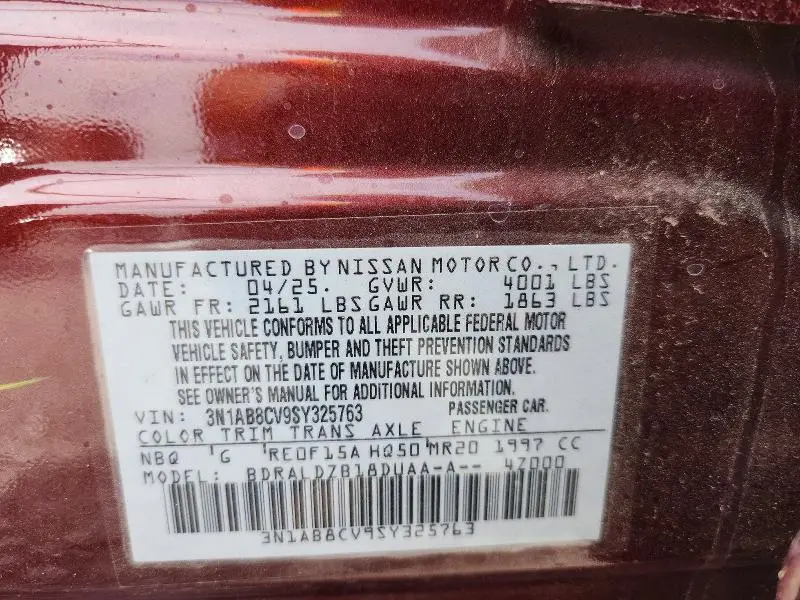 2025 NISSAN SENTRA SV  