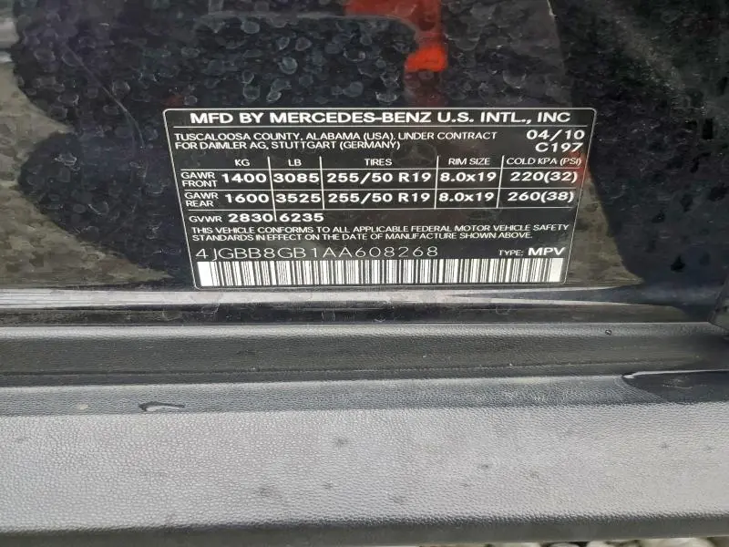 2010 MERCEDES-BENZ ML 350 4MATIC  