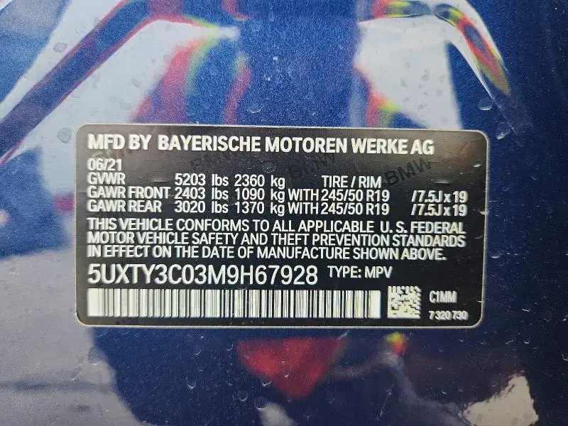 2021 BMW X3 SDRIVE30I  