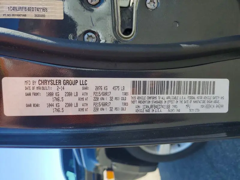 2014 JEEP PATRIOT LATITUDE  