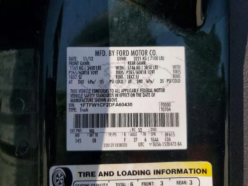2013 FORD F150 SUPERCREW  