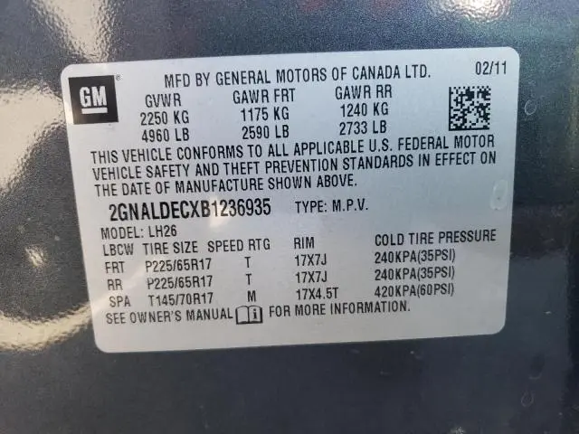 2011 CHEVROLET EQUINOX LT  