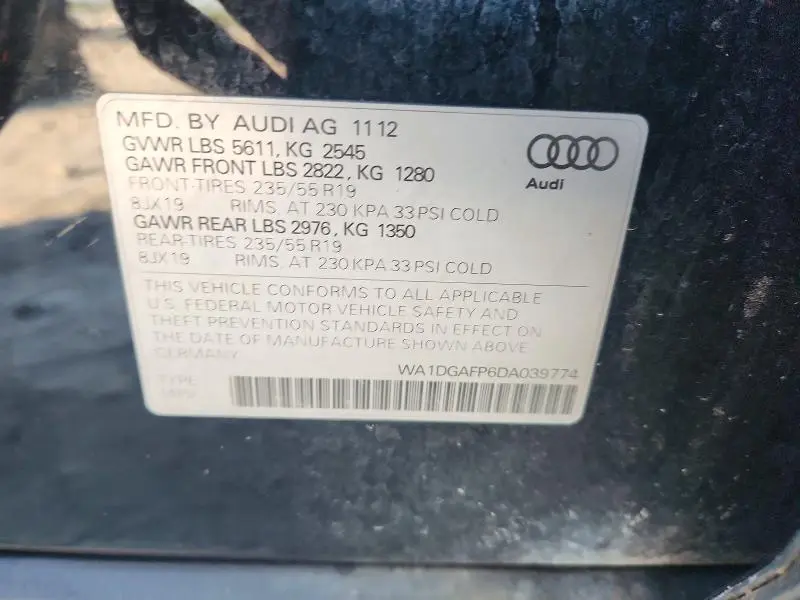 2013 AUDI Q5 PREMIUM PLUS  