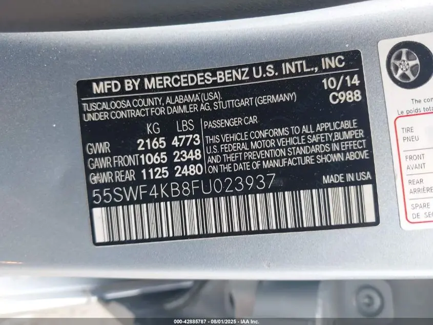 2015 MERCEDES-BENZ C 300 4MATIC