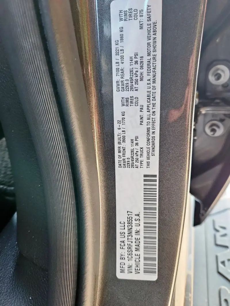 2022 RAM 1500 LARAMIE  