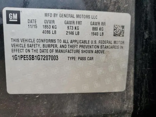 2016 CHEVROLET CRUZE LIMITED LT  