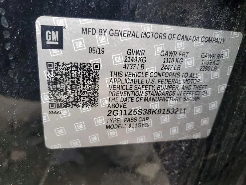 2019 CHEVROLET IMPALA LT  