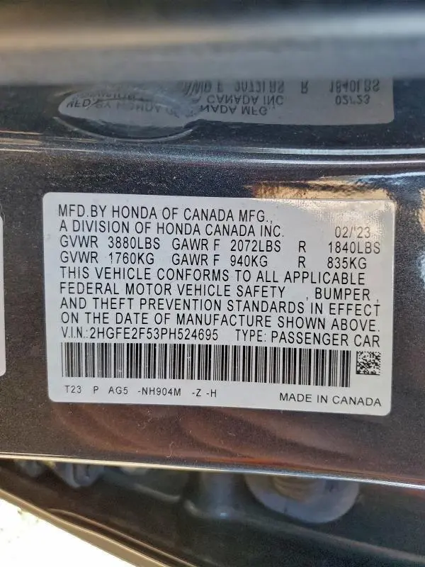 2023 HONDA CIVIC SPORT  