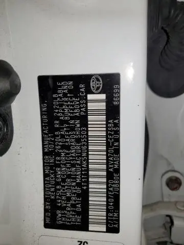 2022 TOYOTA CAMRY SE  