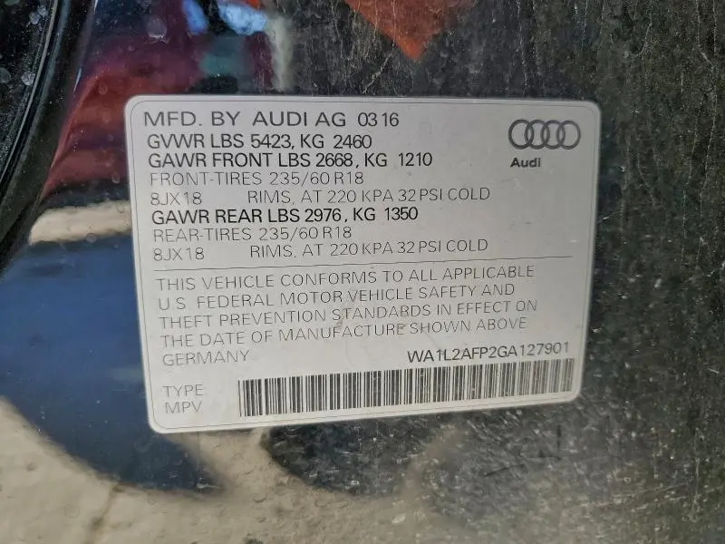 2016 AUDI Q5 PREMIUM PLUS  