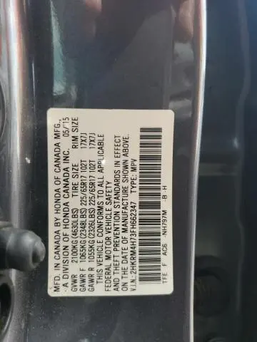 2015 HONDA CR-V EXL  