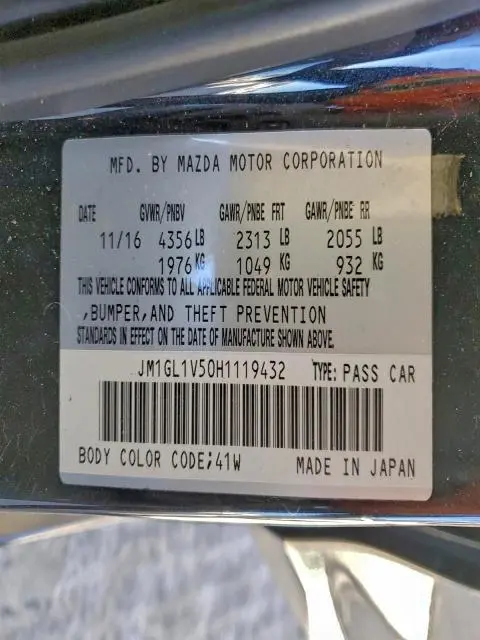 2017 MAZDA 6 TOURING  