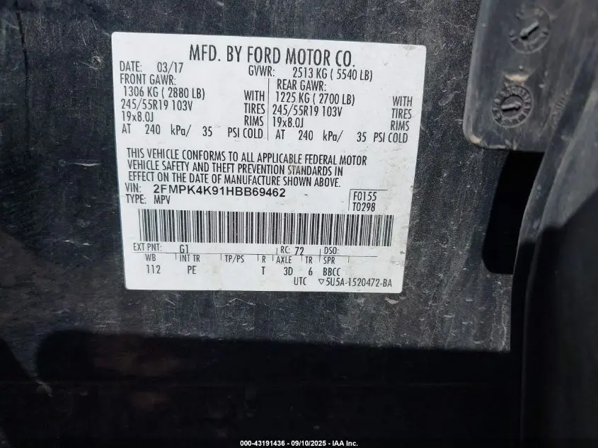 2017 FORD EDGE TITANIUM