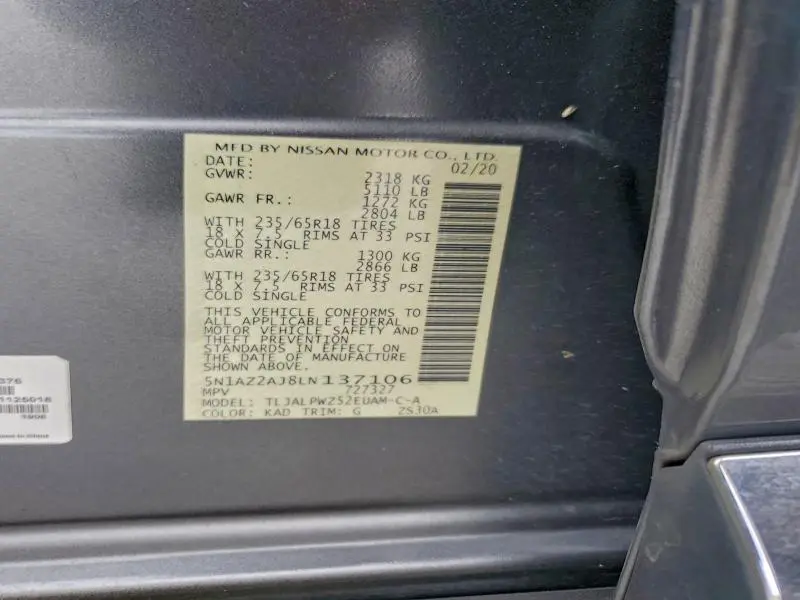 2020 NISSAN MURANO S  