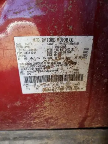 2013 FORD EXPLORER XLT  