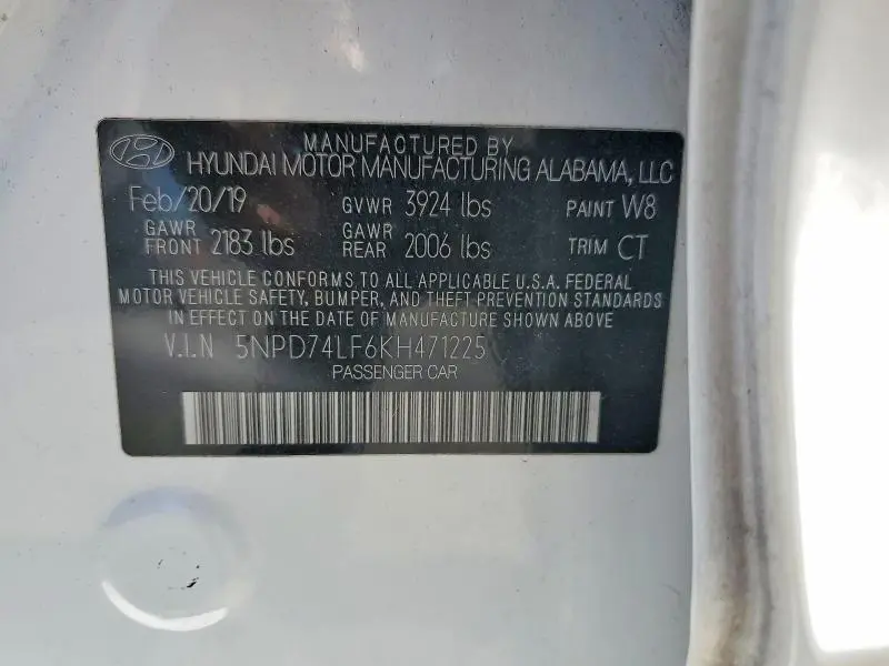 2019 HYUNDAI ELANTRA SE  