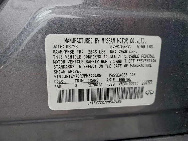 2023 INFINITI Q50 SENSORY  