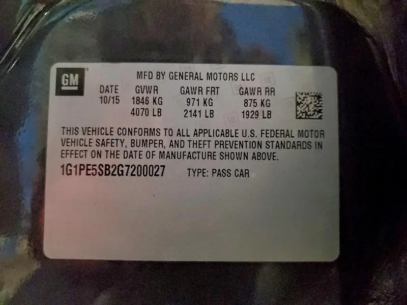 2016 CHEVROLET CRUZE LIMITED LT  