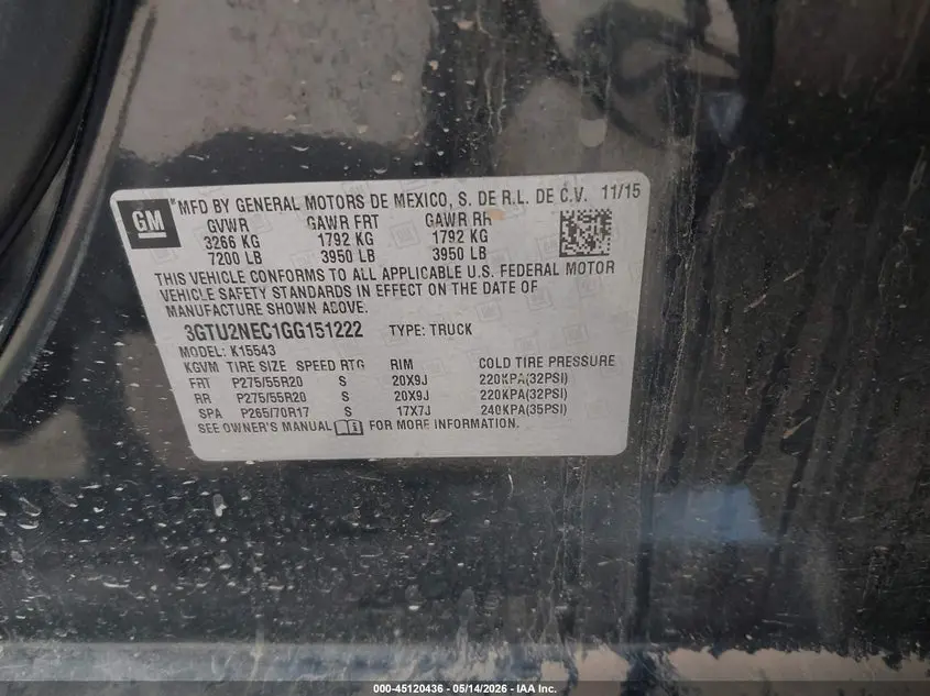 2016 GMC SIERRA 1500 SLT
