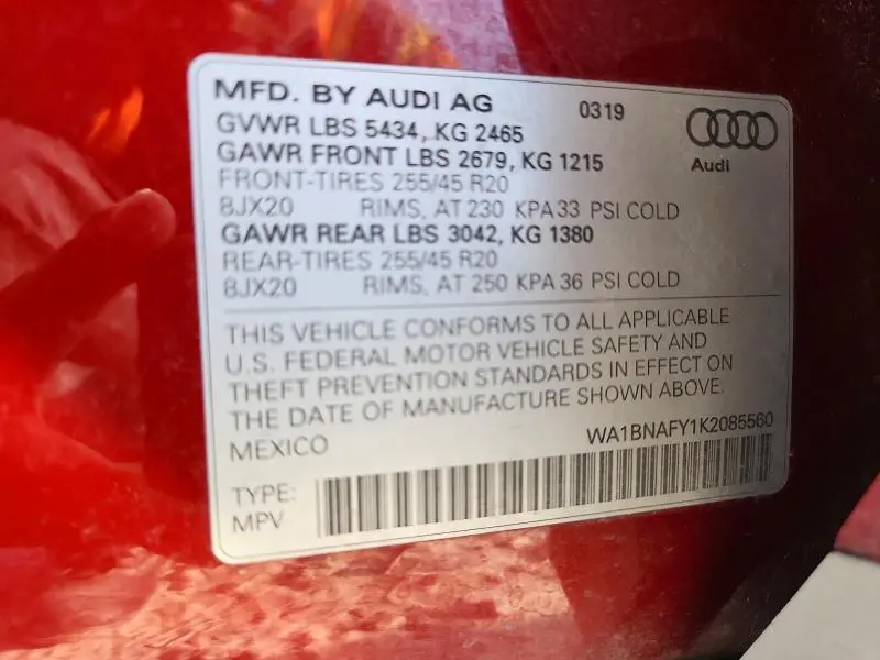 2019 AUDI Q5 PREMIUM PLUS  