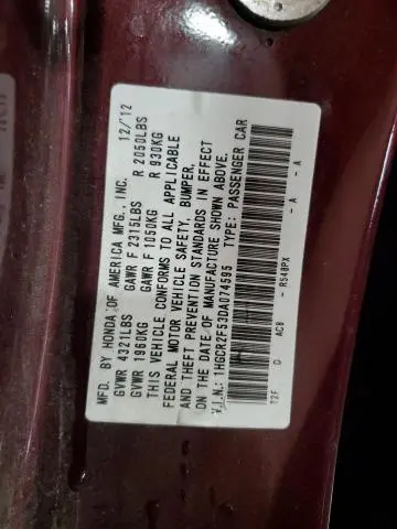 2013 HONDA ACCORD SPORT  