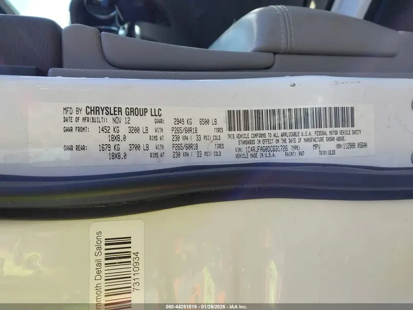 2013 JEEP GRAND CHEROKEE LAREDO