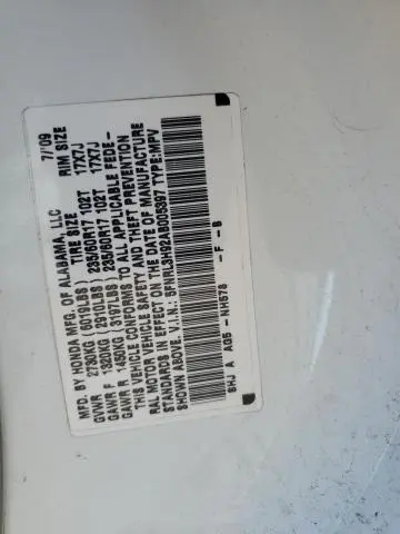 2010 HONDA ODYSSEY TOURING  