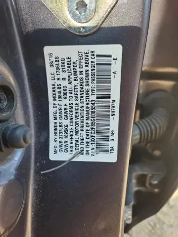 2016 HONDA CIVIC EX  