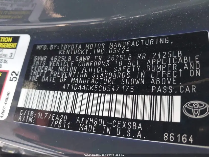 2025 TOYOTA CAMRY SE