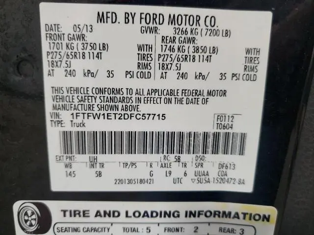 2013 FORD F150 SUPERCREW  