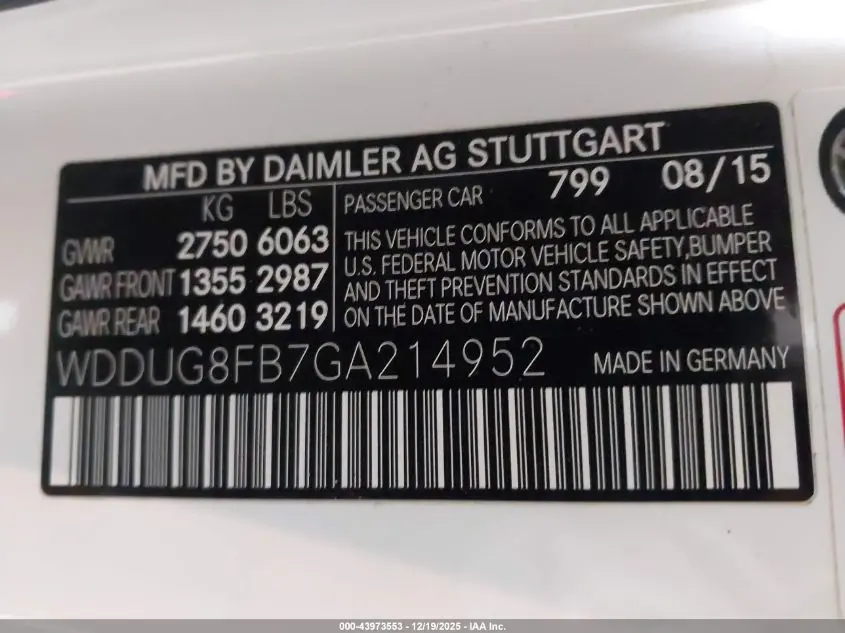 2016 MERCEDES-BENZ S 550 4MATIC