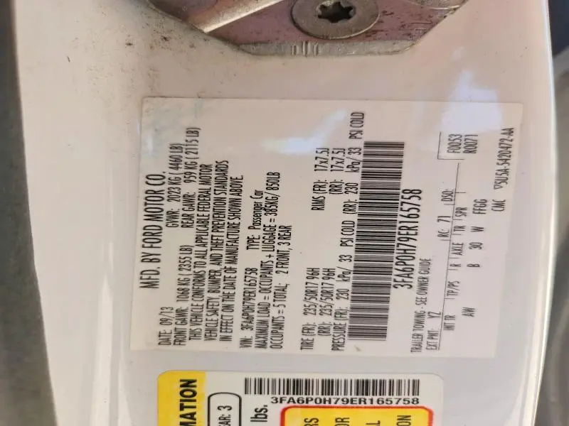 2014 FORD FUSION SE  