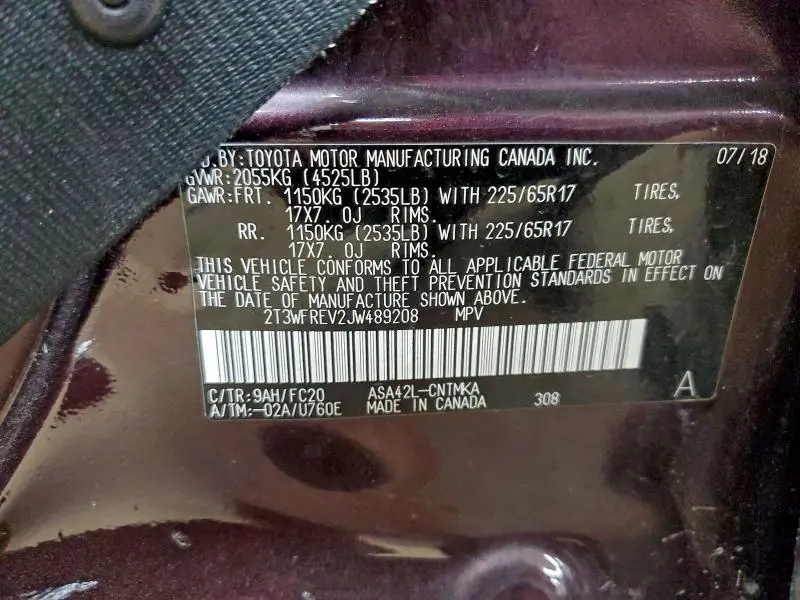 2018 TOYOTA RAV4 ADVENTURE  