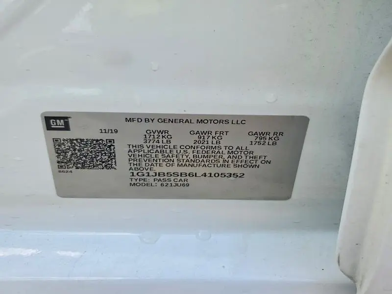 2020 CHEVROLET SONIC LS  