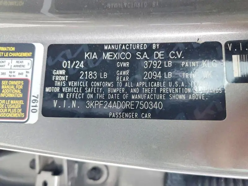 2024 KIA FORTE LXS  