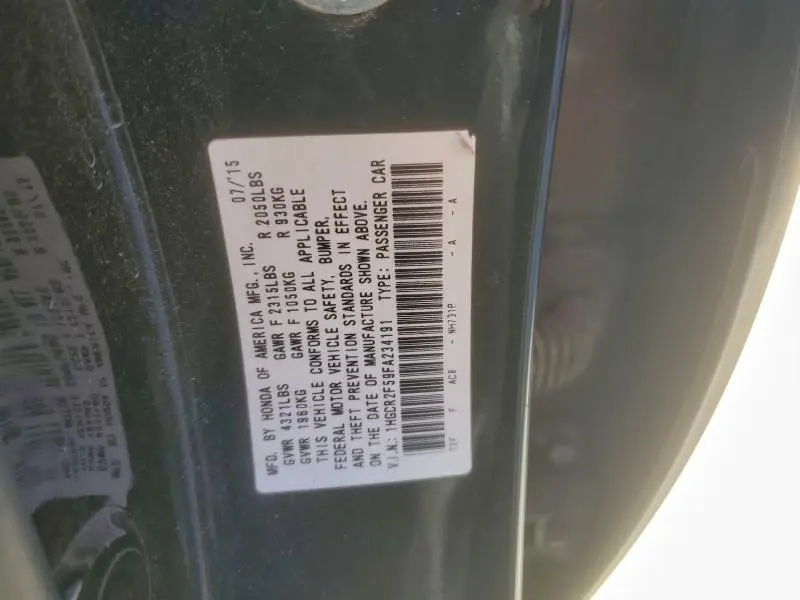 2015 HONDA ACCORD SPORT  