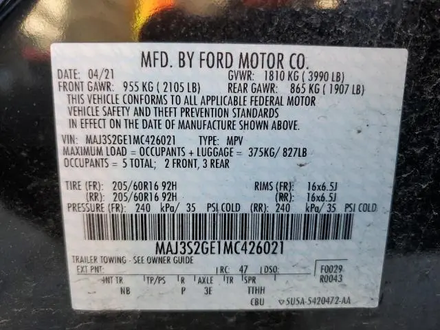 2021 FORD ECOSPORT SE  