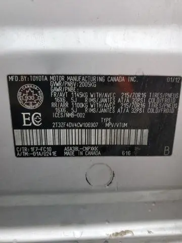 2012 TOYOTA RAV4   
