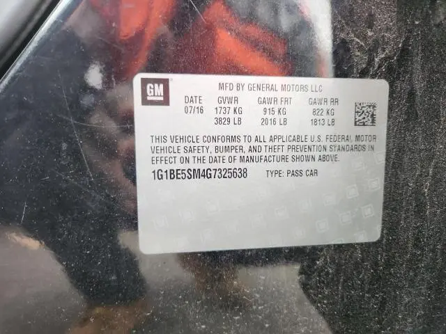 2016 CHEVROLET CRUZE LT  