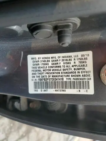 2013 HONDA CIVIC LX  