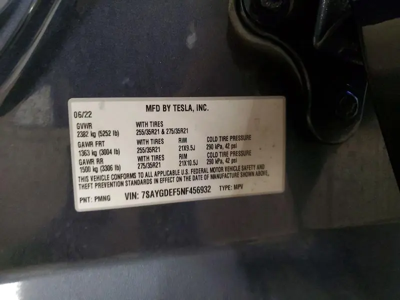 2022 TESLA MODEL Y   