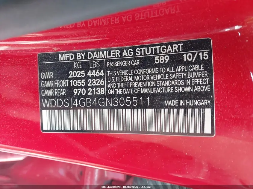 2016 MERCEDES-BENZ CLA 250 4MATIC