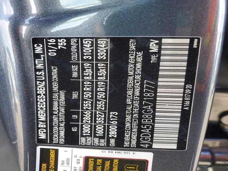 2016 MERCEDES-BENZ GLE 350  