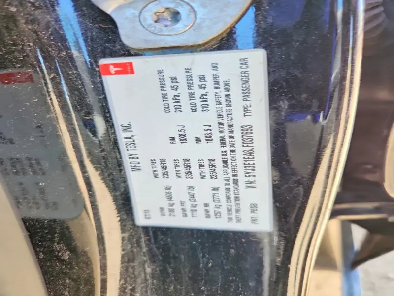 2018 TESLA MODEL 3   